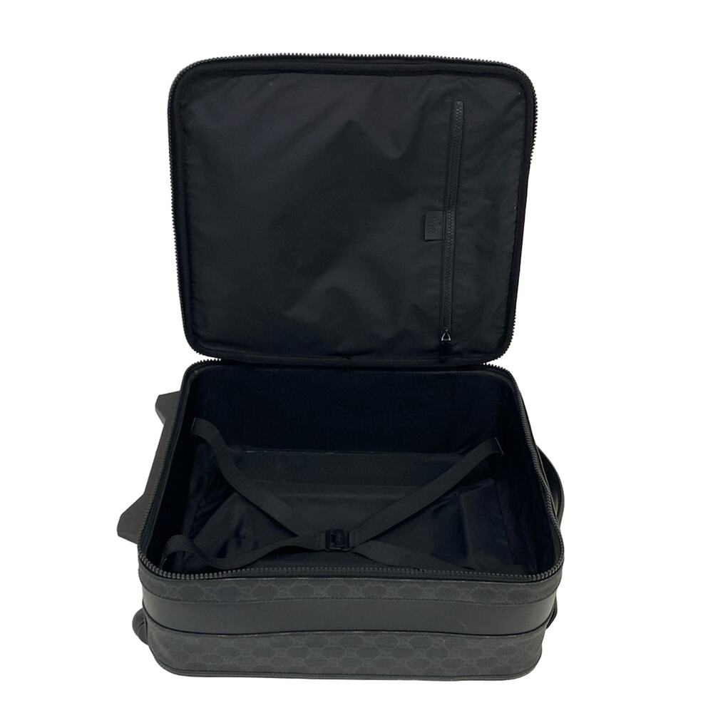 Gucci GG Supreme Suitcase 170668 Black Dark Gray PVC Leather - Picture 7 of 15